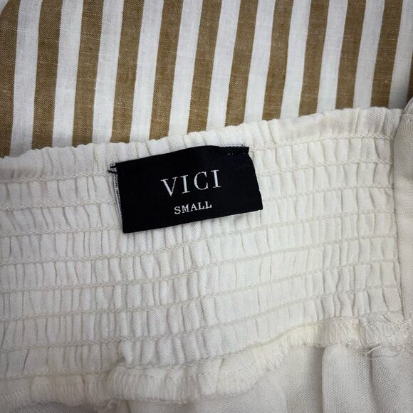 VICI Eyelet sleeve white embroidered 100% cotton tank size Small - Picture 6 of 7